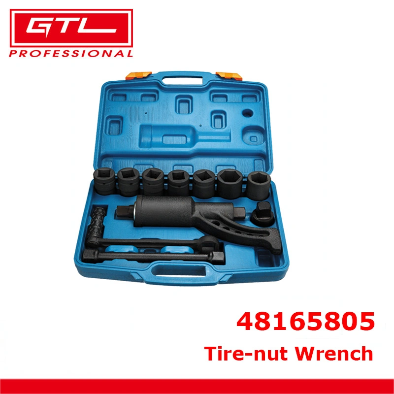 3/4&quot; 11PCS Heavy Duty Vehicle Tire-Nut Wrench Labor Saving Geared Lug Nut Wrench with Case (48165805)
