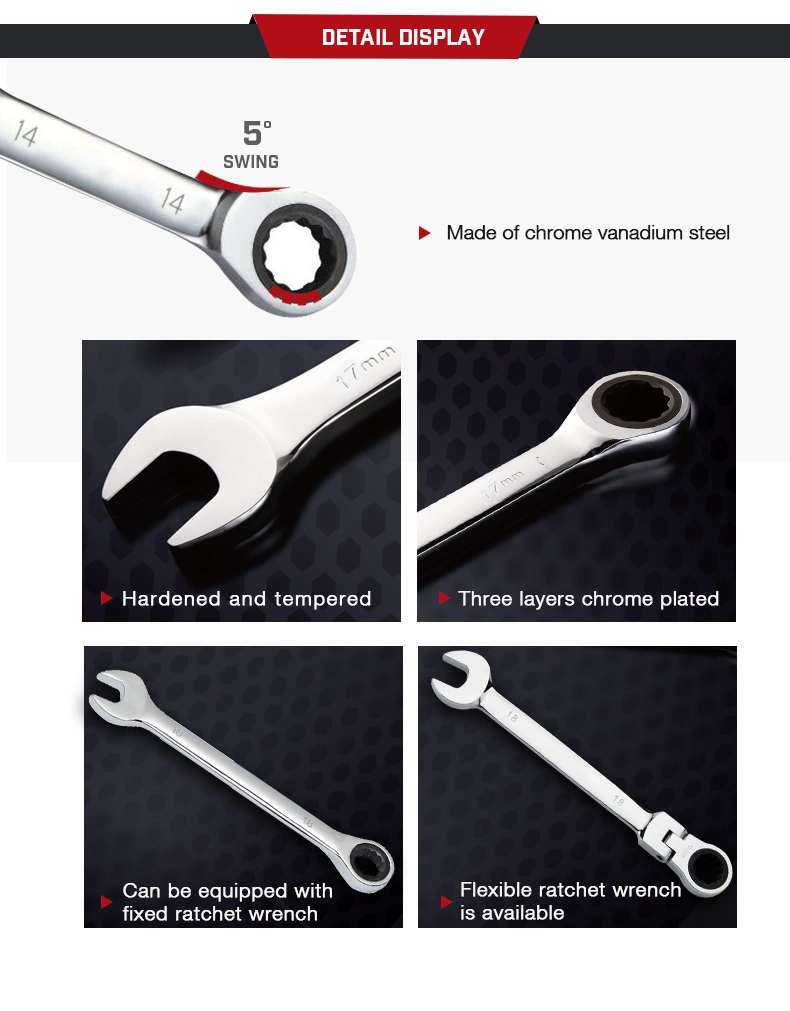 Ratchet Wrench Set Dual-Use Quick Tool Movable Multifunctional Water Pipe Labor-Saving Wrench