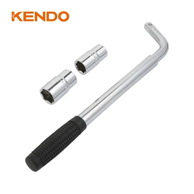 Kendo Adjustable L Telescopic Tire Wrench Telescopic Wheel Nut Ratchet Handle Wrench Tyre Spanner