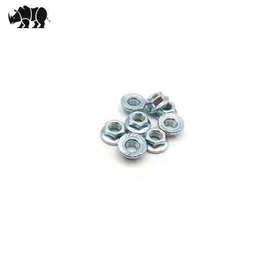 Yellow / White Zinc Plated Wheel Nuts for Trucks Hex Serrated Flange Nut DIN6923 